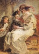 Peter Paul Rubens Helene Fourment and Her Children,Claire-Jeanne and Francois (mk05 ) oil on canvas